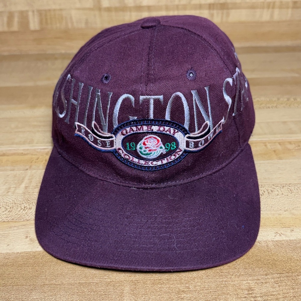 Vintage Washington State Cougars 1998 Rose Bowl Hat California Headwear Maroon